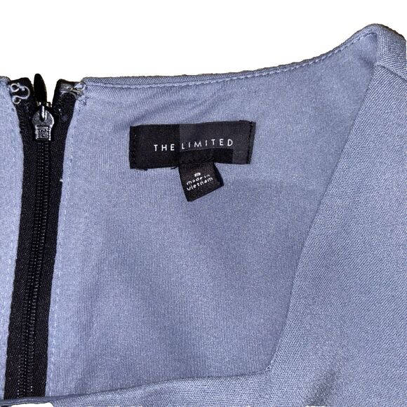 The Limited Light Blue Sheath Dress – Size 8 | Black Contrast Trim, Sleeveless - Picture 3 of 6